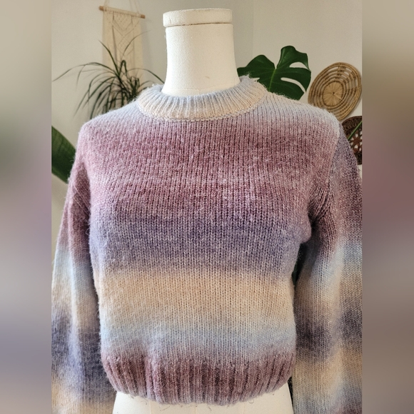 Garage Pastel Ombre Women's Crop Sweater - Picture 2 of 7